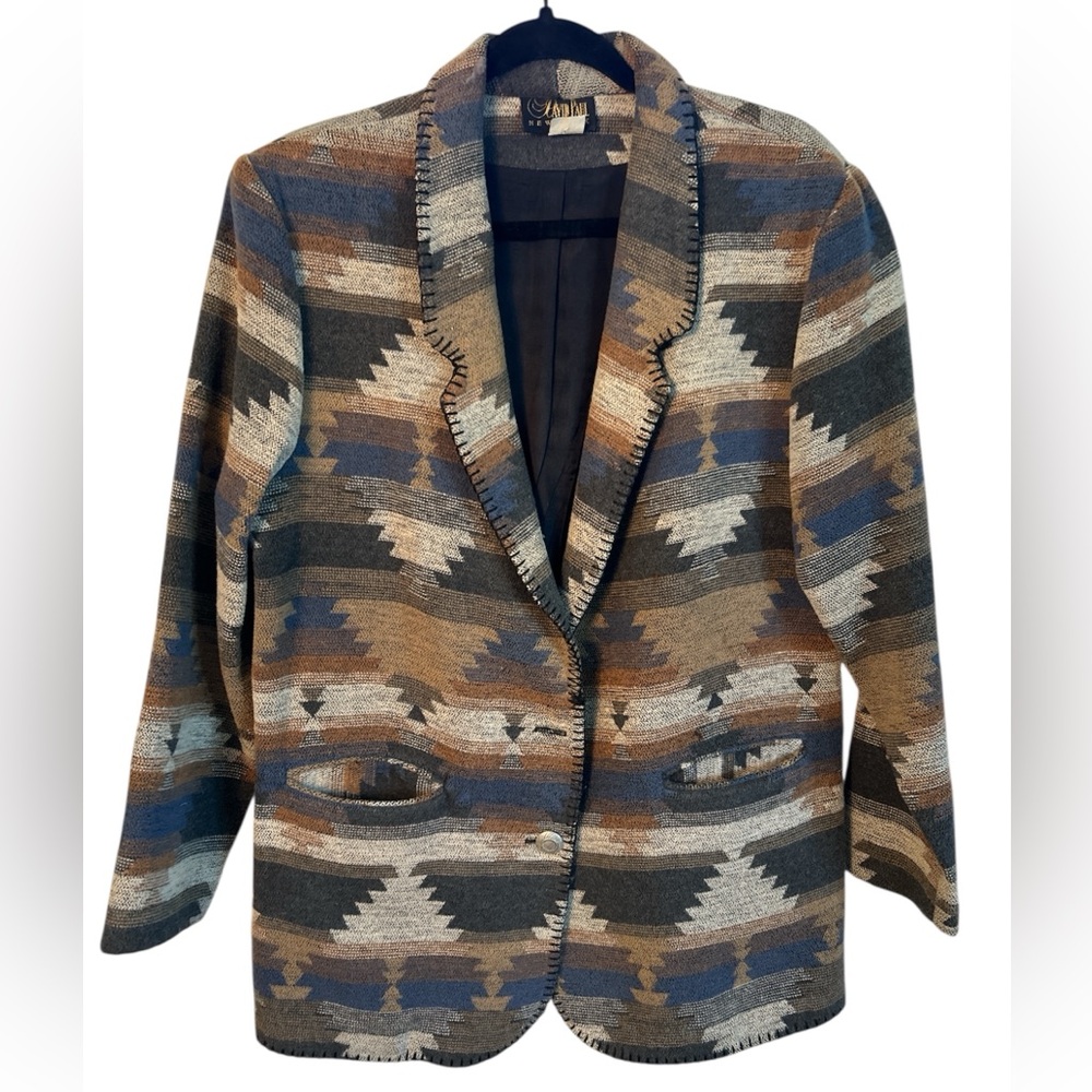 80’s David Paul southwestern Aztec print blazer